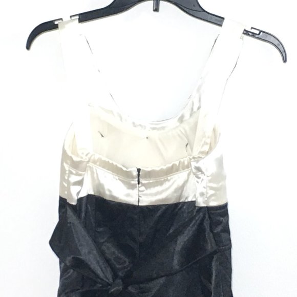 Sequin Hearts Midi Dress Party Black Cream Size 5 Pockets Hidden Back Zipper - Picture 7 of 9